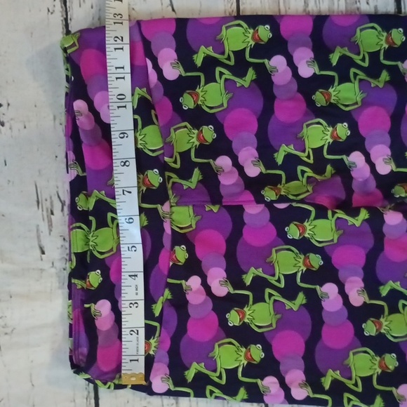 Lularoe Purple Green Kermit The Frog Leggings OS - Picture 5 of 7